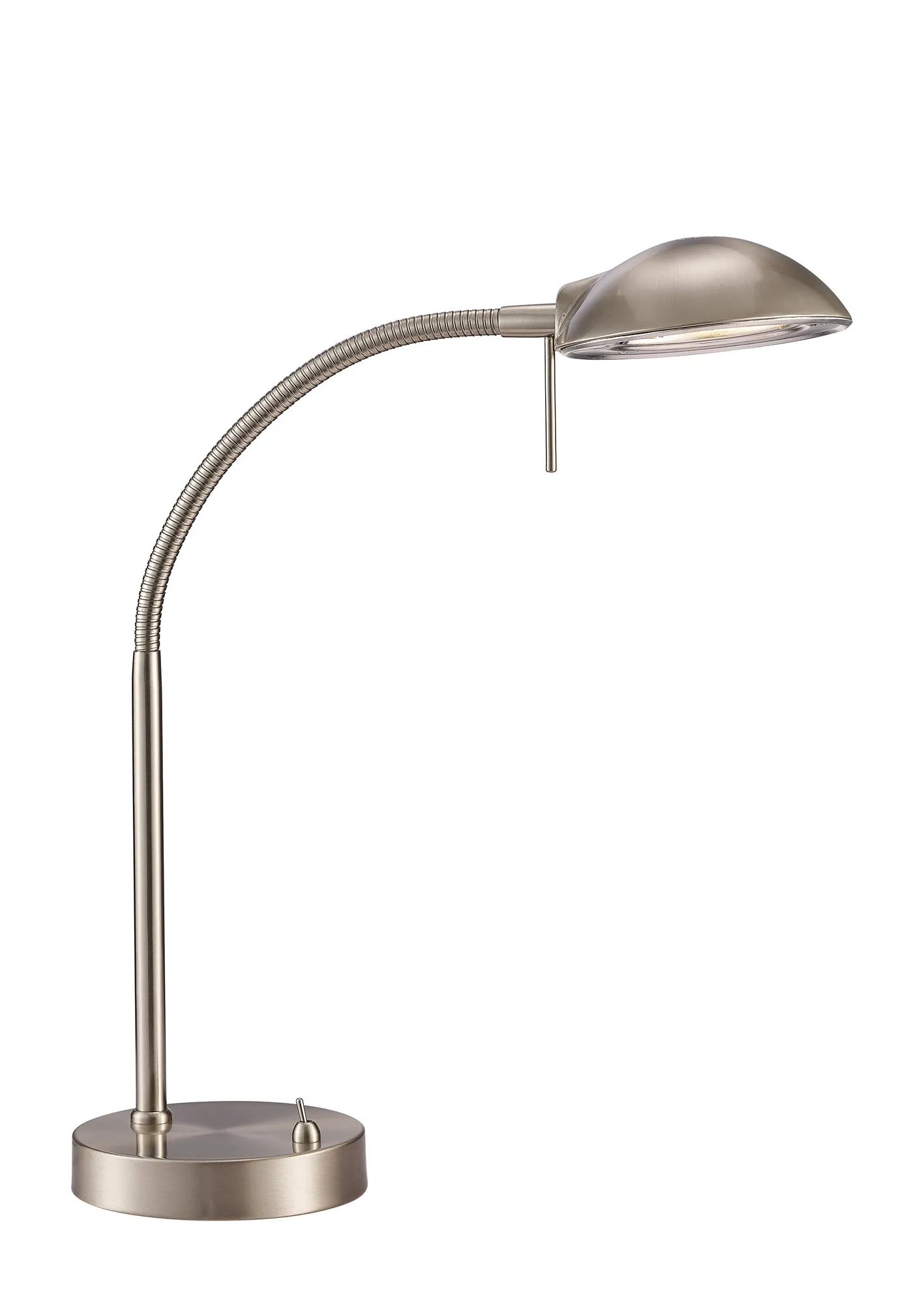 D0118  Bamberg 40cm 1 Light Switched Table Lamp Satin Nickel